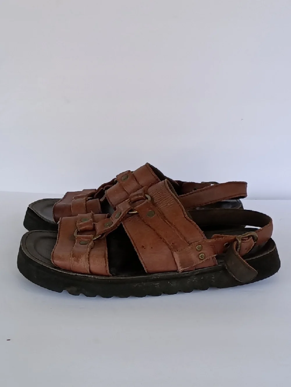 Vans Vintage Monk Sandals Mens Sze 12 Leather Upper